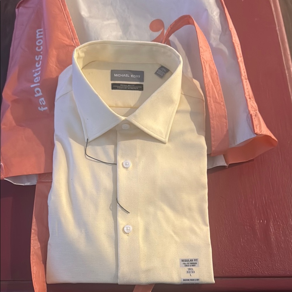 New Michael Kors Yellow Dress Shirt regular fit